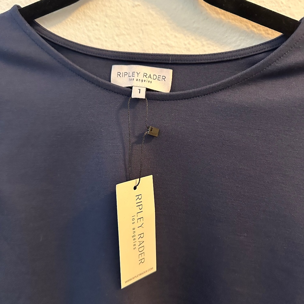 Ripley Rader NAVY PONTE KNIT SHORT SLEEVE TOP size XS (1)